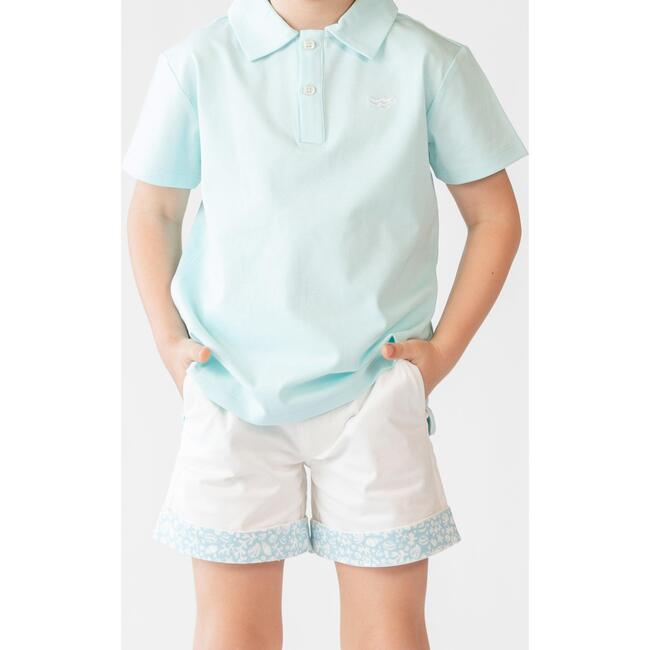 Wyatt Contrast Cuff Buttoned Shorts, Shell White - Shorts - 3