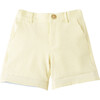 Wyatt Contrast Cuff Buttoned Seersucker Shorts, Loquat Yellow - Shorts - 3