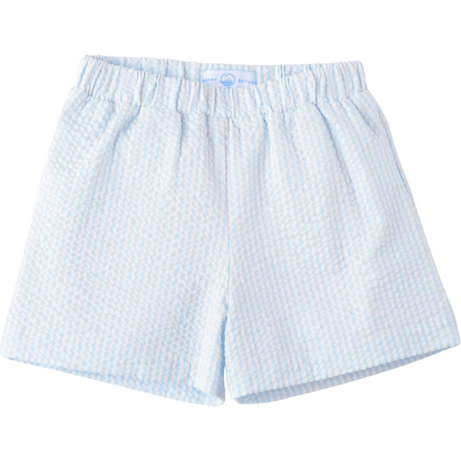 Liam Summer Basic Seersucker Shorts, Bailey's Bay Blue