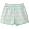 Liam Summer Basic Gingham Shorts, Mid Ocean Mint - Shorts - 1 - thumbnail