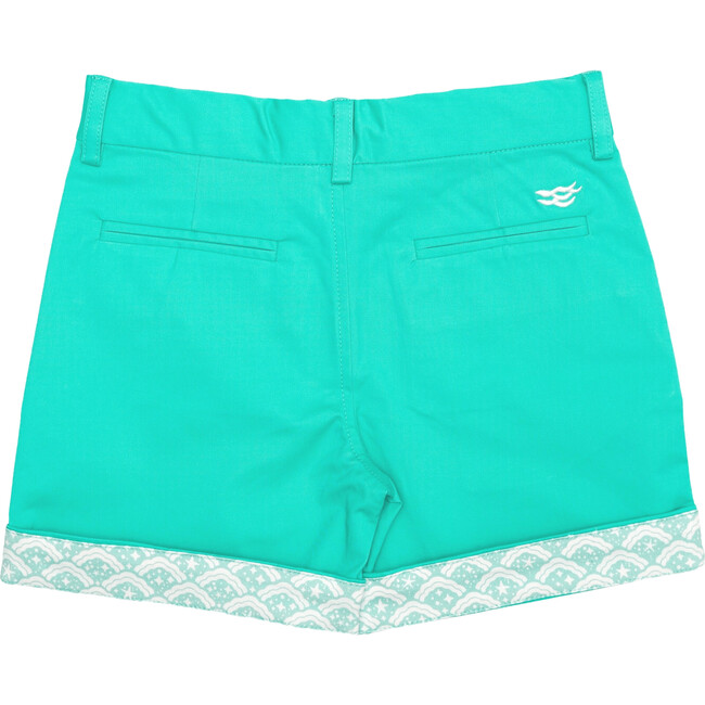 Wyatt Contrast Cuff Buttoned Shorts, Gibbs Hill Green - Shorts - 5