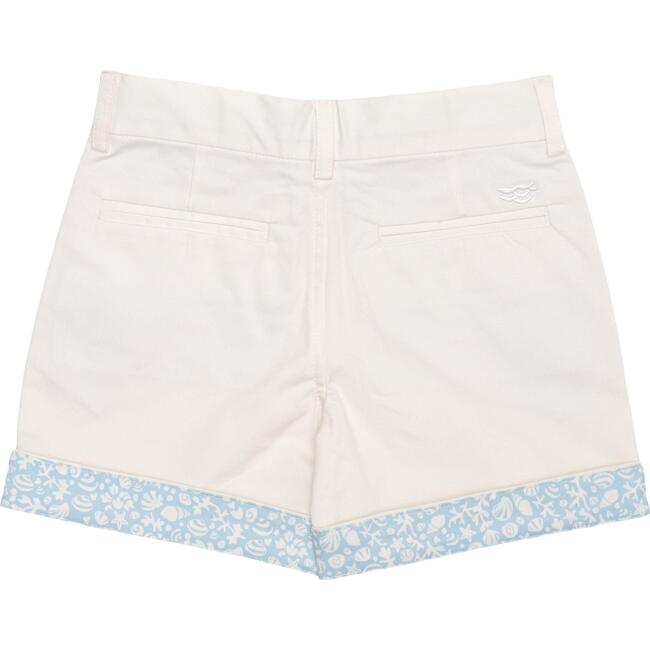 Wyatt Contrast Cuff Buttoned Shorts, Shell White - Shorts - 6