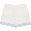 Wyatt Contrast Cuff Buttoned Shorts, Shell White - Shorts - 6