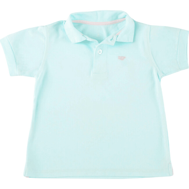 Carter Polo T-Shirt With Logo, Terrace Turquoise - Polo Shirts - 1