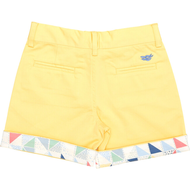Wyatt Contrast Cuff Buttoned Shorts, Loquat Yellow - Shorts - 6