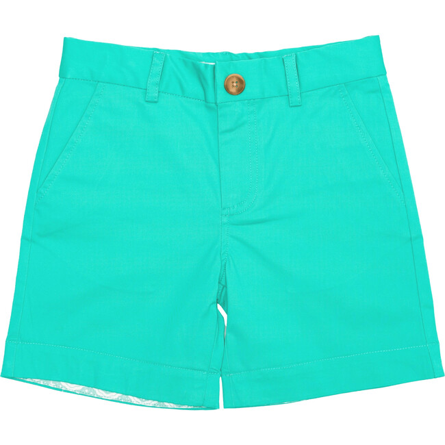 Wyatt Contrast Cuff Buttoned Shorts, Gibbs Hill Green - Shorts - 6