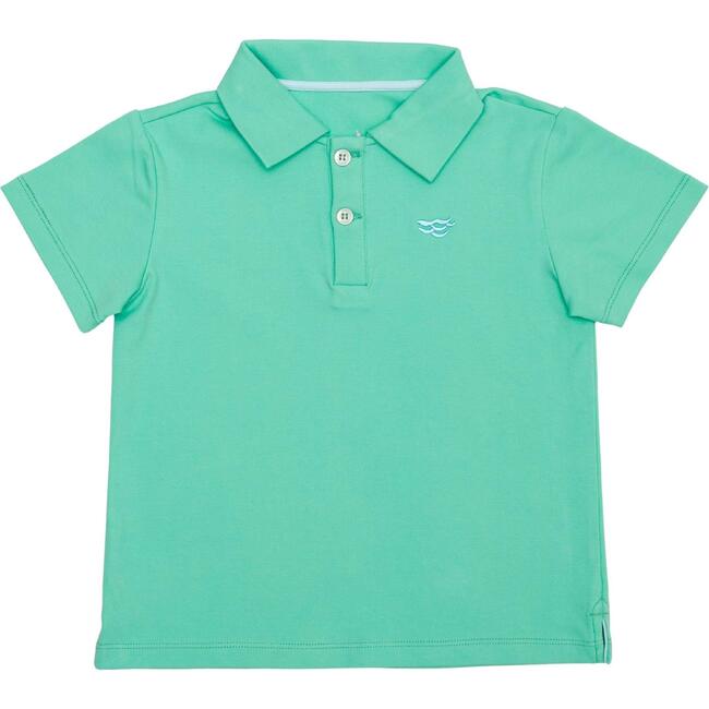 Carter Polo T-Shirt With Logo, Golden Isles Green - Polo Shirts - 1