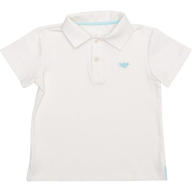 Carter Polo T-Shirt With Logo, Rooftop White