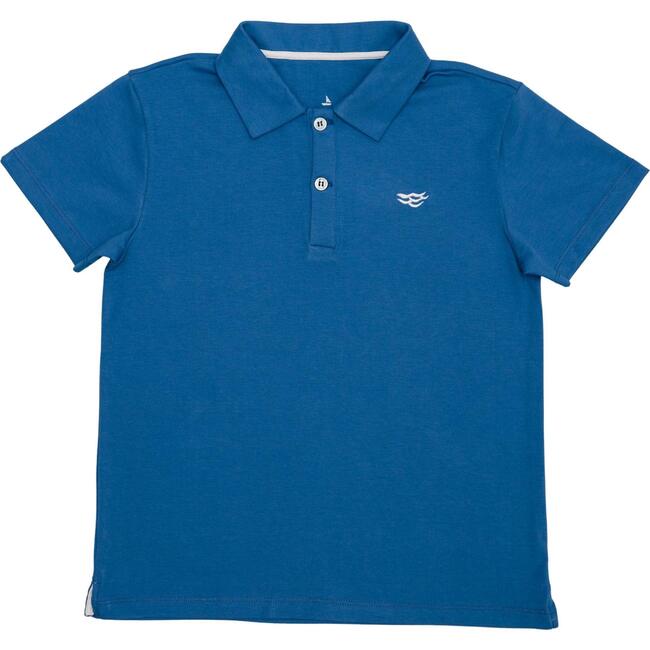 Carter Polo T-Shirt With Logo, Boathouse Blue - Polo Shirts - 1