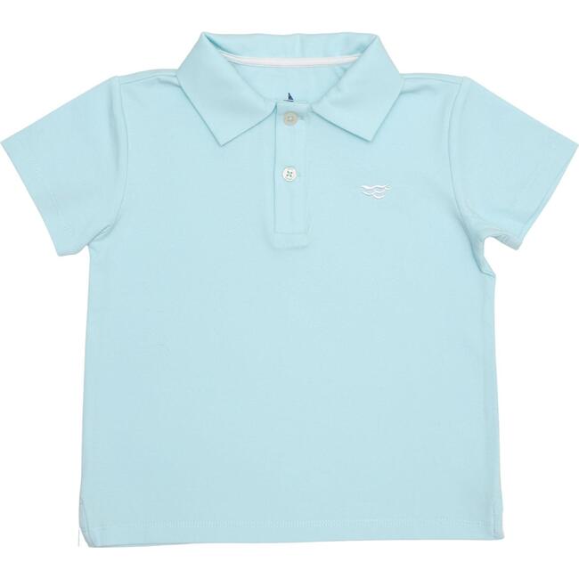Carter Polo T-Shirt With Logo, Bermuda Blue - Polo Shirts - 1