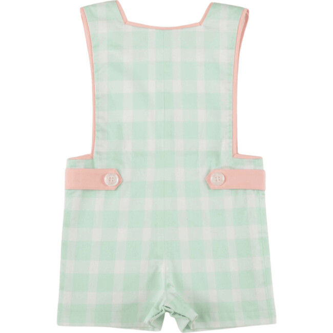 James Henry Button Shoulder Jon Jon, Mid Ocean Mint Gingham - Onesies - 3