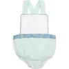 Spencer Criss-Cross Back Strap Seersucker Sunsuit, Mid Ocean Mint - Onesies - 1 - thumbnail