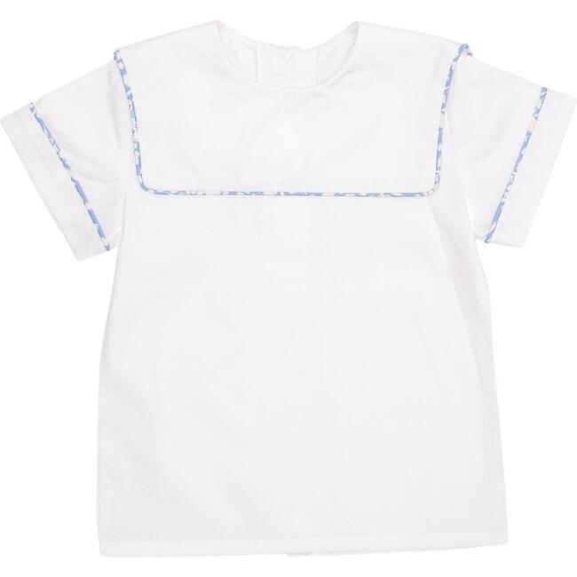 Barrett Cotton Tail Trim Bib Shirt, Cambridge White