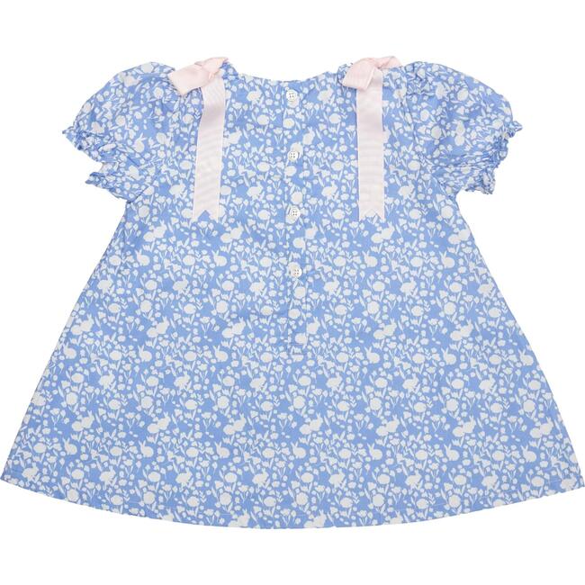 Jane Cotton Tail Pre-Tied Grosgrain Shoulder Bow Dress, Cambridge Blue - Dresses - 7