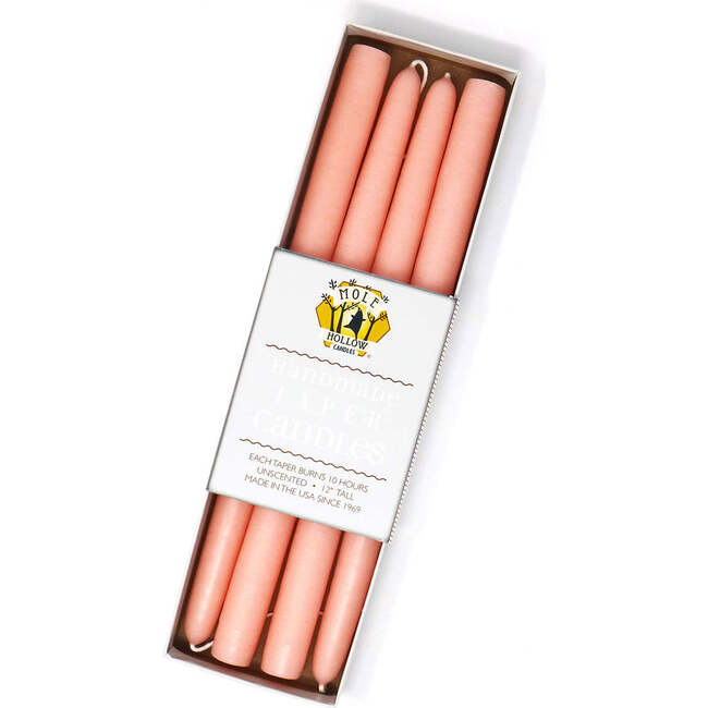 12" Taper Candle  Set, Creamy Peach - Accents - 1