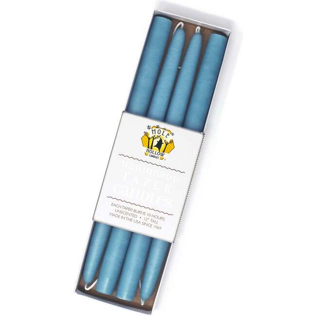 12" Taper Candle  Set, Dusty Blue