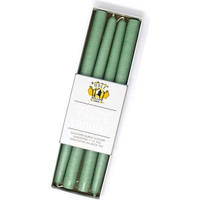 12" Taper Candle  Set, Misty Green