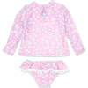 Sandy Toes Long Sleeve Ruffle Set, Pink And Multicolors - Two Pieces - 2 - thumbnail