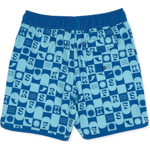 Retro Surf Boardshort, Blue And Blue - Swim Trunks - 2
