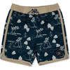 Islander Boardshort, Black And Multicolors - Swim Trunks - 1 - thumbnail
