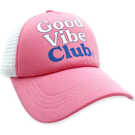 Good Vibes Club Trucker Hat, Pink And Multicolors