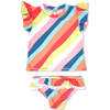 Seashell Short Sleeve Ruffle Set, Multicolors - Two Pieces - 1 - thumbnail