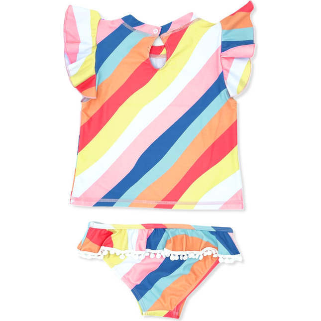 Seashell Short Sleeve Ruffle Set, Multicolors - Two Pieces - 2