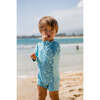 Shorebreak Long Sleeve Surf Suit, Blue And Green - Rash Guards - 2