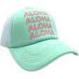 Aloha All Day Trucker Hat, Mint And Pink - Hats - 1