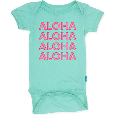 Aloha All Day One-Piece, Mint And Pink - Onesies - 1