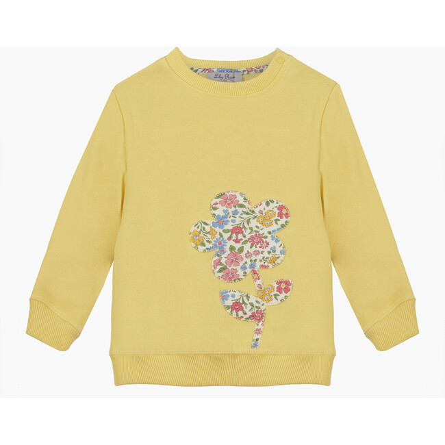 Little Liberty Print Annabelle Flower Sweatshirt, Yellow and Floral
