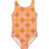 Vintage Patchwork Swimsuit, Coral - One Pieces - 1 - thumbnail