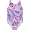 Sunshine Scoop Neck Swirly Space Swimsuit, Taffy - One Pieces - 1 - thumbnail