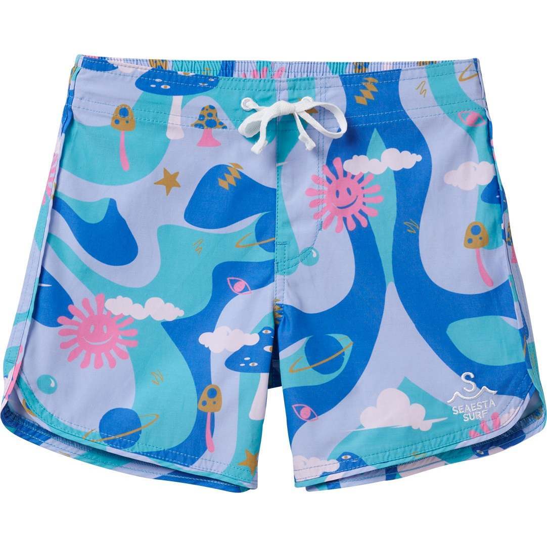 Sunshine Vintage-Inspired Swirly Space Boardshorts, Tahiti - Swim Trunks - 1