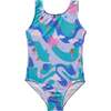 Sunshine Scoop Neck Swirly Space Swimsuit, Tahiti - One Pieces - 1 - thumbnail