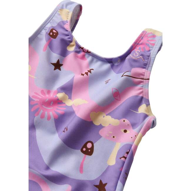 Sunshine Scoop Neck Swirly Space Swimsuit, Taffy - One Pieces - 2