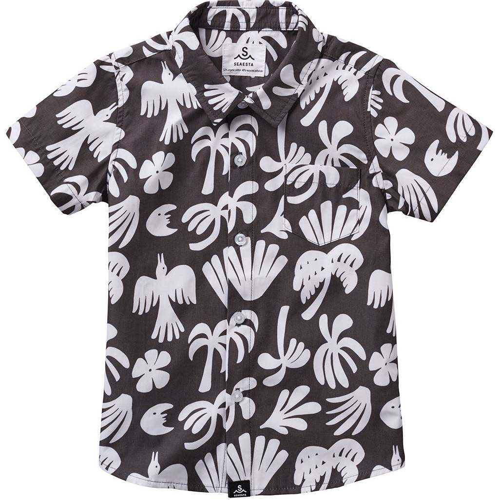 Seaesta Surf X Ty Williams Button-Up Shirt, Charcoal - Shirts - 1