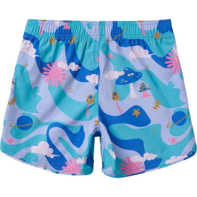 Sunshine Vintage-Inspired Swirly Space Boardshorts, Tahiti - Swim Trunks - 3