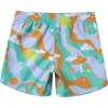 Sunshine Vintage-Inspired Swirly Space Boardshorts, Honey - Swim Trunks - 3