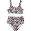 Sea Arches Scoop Neck Retro Two-Piece Swimsuit, Haze Blue - Two Pieces - 1 - thumbnail