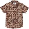 Calico Crab Cheetah Print Button-Up Shirt, Khaki - Shirts - 1 - thumbnail