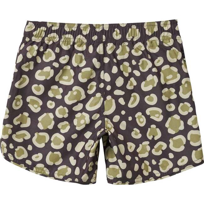 Calico Crab Earth Tone Cheetah Print Boardshorts, Charcoal - Swim Trunks - 3