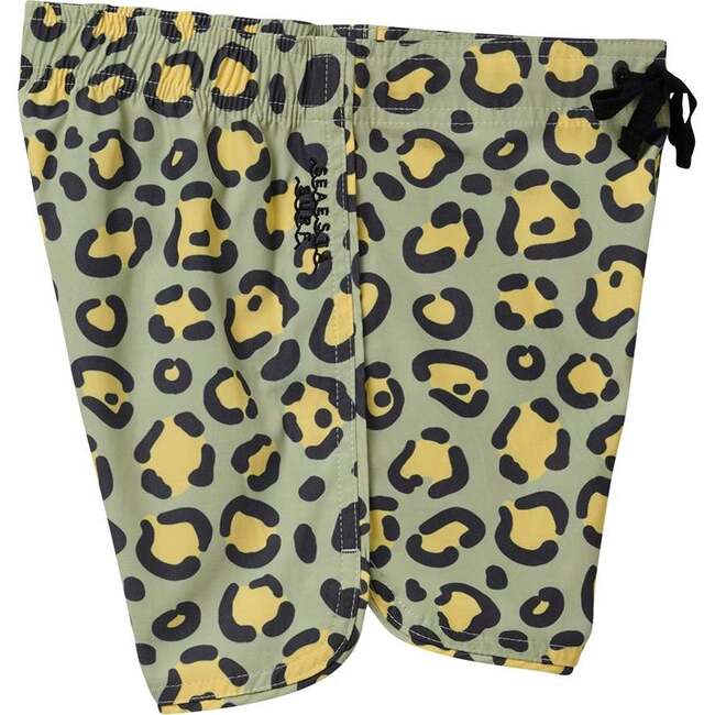 Calico Crab Earth Tone Cheetah Print Boardshorts, Lemon - Swim Trunks - 2
