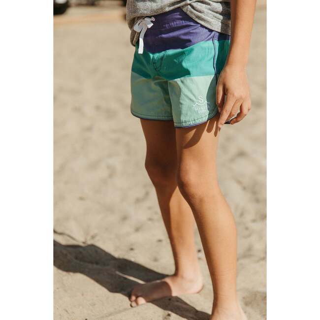 Scallop Retro Flare Triple Scoop Boardshorts, Blue Moon - Swim Trunks - 2