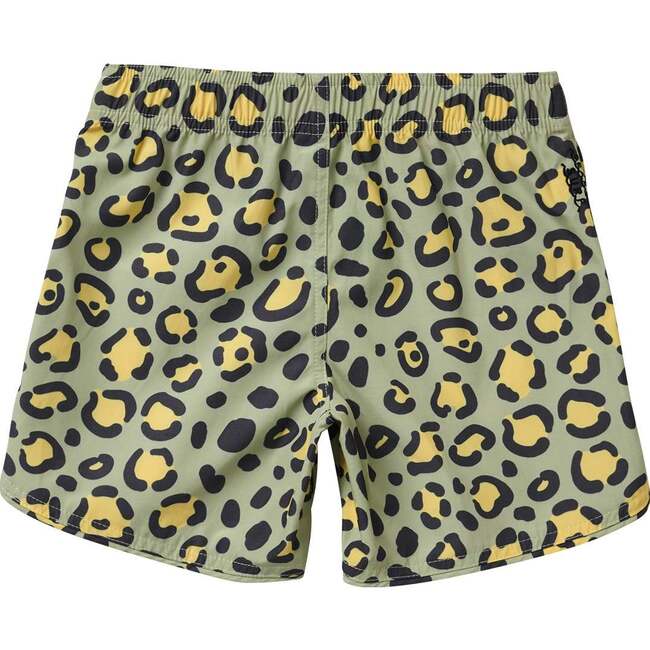 Calico Crab Earth Tone Cheetah Print Boardshorts, Lemon - Swim Trunks - 3