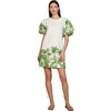 Women's Louisa Jungle Agave Dress, White And Green - Dresses - 1 - thumbnail