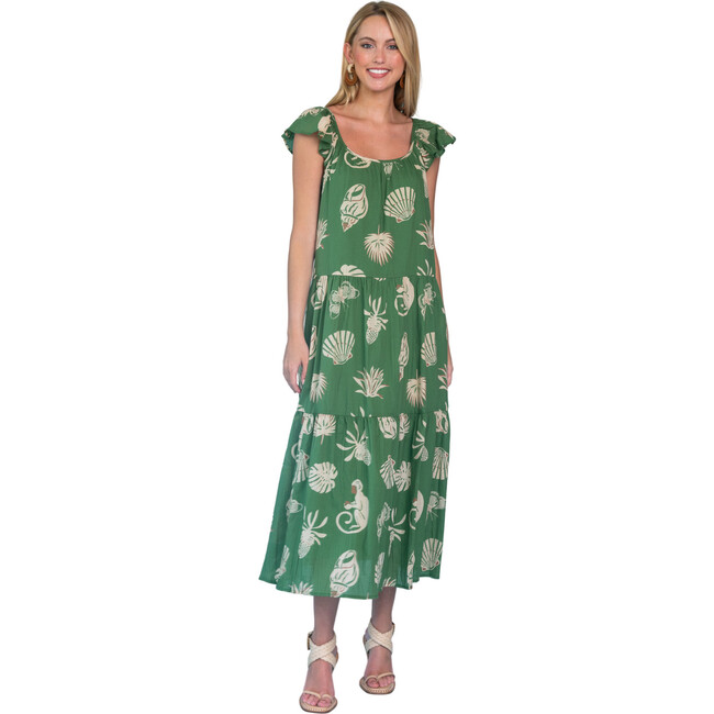 Women's Milly Treasure Island Agave Dress, Green - Dresses - 1