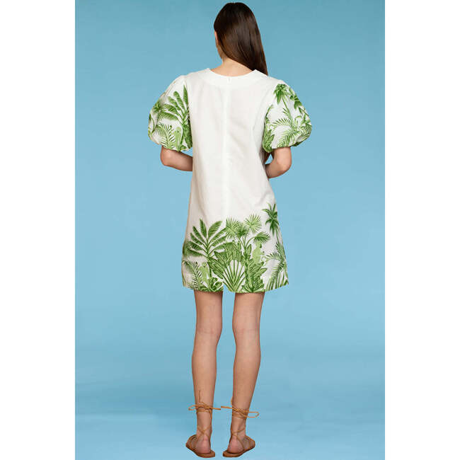 Women's Louisa Jungle Agave Dress, White And Green - Dresses - 2
