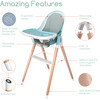 6 in 1 Deluxe High Chair with Cushion, Blue - Highchairs - 2 - thumbnail
