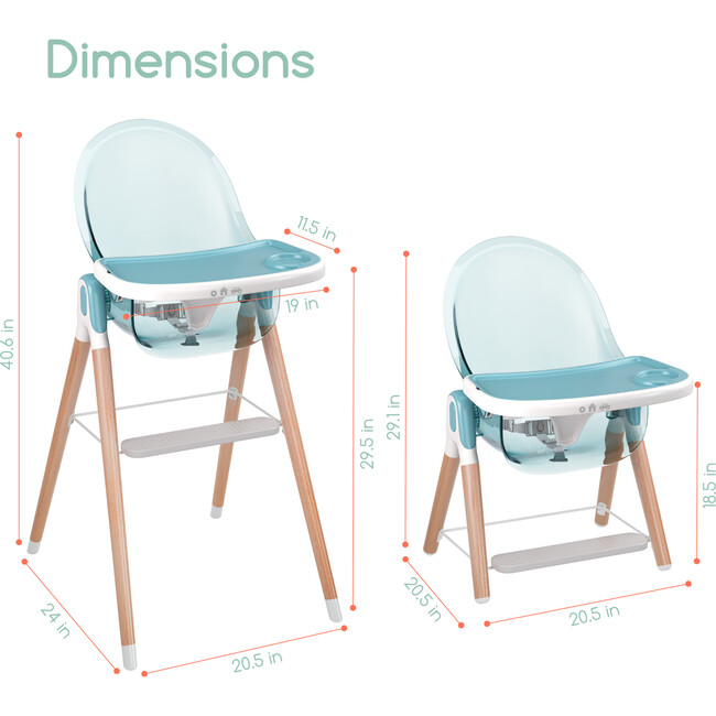 6 in 1 Deluxe High Chair, Blue - Highchairs - 6